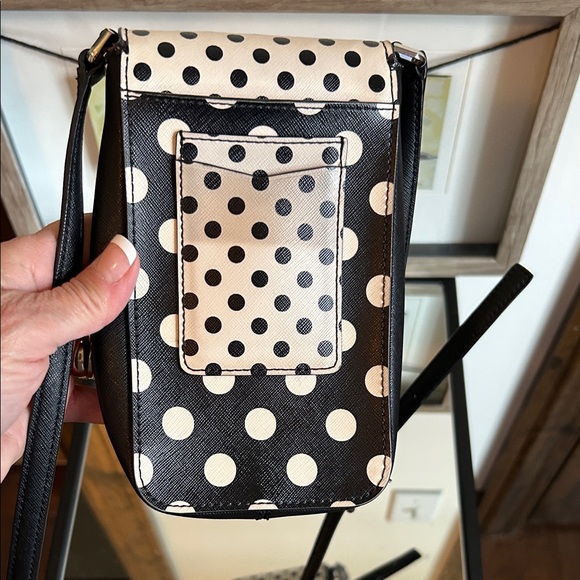 Kate Spade Black and White Polka Dot Crossbody 3.5”x6.5” - Picture 6 of 16